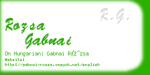 rozsa gabnai business card